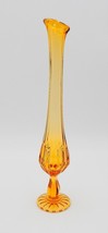 Fenton Colonial Amber Thumbprint Footed 12 Inch Bud Swung Vase 4455 CA - £30.92 GBP