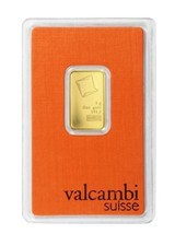 Valcambi Suisse 5 Gram Gold Bar 999.9 Of Fine Gold - £548.30 GBP