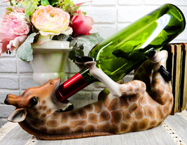 Ebros Safari Tall Drink Long Necked Giraffe Wine Bottle Holder Caddy Fig... - £29.84 GBP