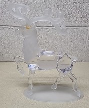 Vtg Roman LARGE CLEAR PLASTIC ELK DEER FIGURINE STATUE CHRISTMAS DECORAT... - $39.89