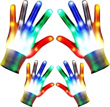 LED Gloves 2pair Light Up Gloves for Kids Gifts for 7-18 Year (Size:M) - £12.13 GBP