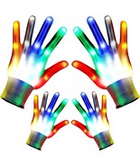 LED Gloves 2pair Light Up Gloves for Kids Gifts for 7-18 Year (Size:M) - £12.25 GBP