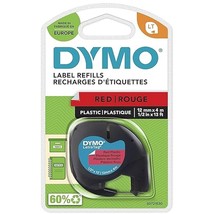 Dymo S0721630 LetraTag Plastic Tape, Self-Adhesive, 12 mm x 4 m Roll - Black Pri - £21.95 GBP