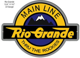 Thru The Rockies Denver &amp; Rio Grande Cutout Railroad Tin Sign - £30.35 GBP