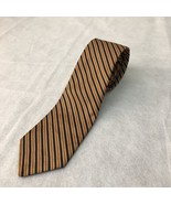 Vintage Silk Tie Repp Italian Italy Imported Brown Diagonal Stripes Striped - £10.89 GBP