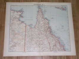 1922 Original Antique Map Of Northern Part Of Queensland / Australia - £18.98 GBP