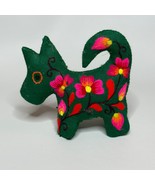 Handcrafted Embroidered Cloth Stuffed Toy Dog Folk Art - $461.34 MXN