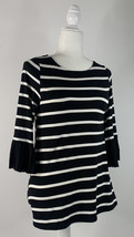 Emberley NWOT black white striped 1/4 sleeve Medium Blouse P2 - £7.71 GBP