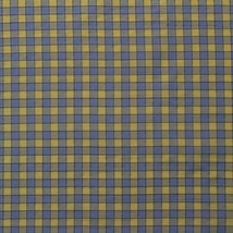 DESIGNER 100% SILK CHECK YELLOW BABY BLUE CHECKER WOVEN FABRIC BY YARD 54&quot;W - £9.22 GBP