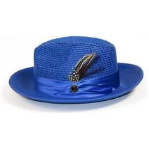 Men's Summer Spring Braid Straw style Hat by BRUNO CAPELO JULIAN JU922 Royal image 3