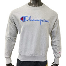 NWT CHAMPION MSRP $61.99 EMBROIDERY MEN&#39;S GRAY LONG SLEEVE SWEATSHIRT SI... - £21.29 GBP