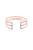 Rose Gold Rhinestone Faceted Cuff Bracelet - £12.78 GBP