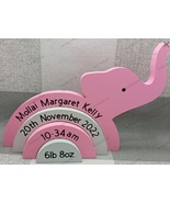 New baby girl gift personalised elephant rainbow stacker, baby boy gift  - £18.18 GBP