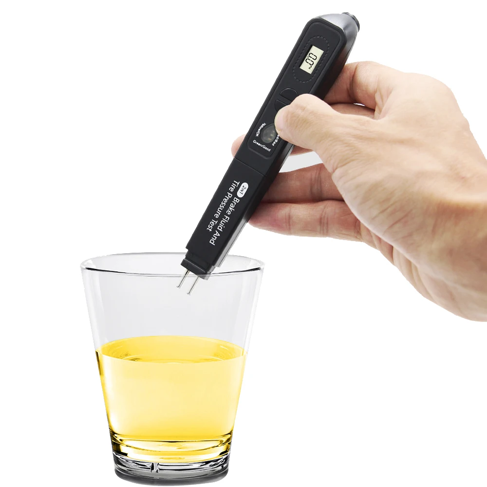 ke Fluid Liquid Tester Pen With 5 LED with Tire pressure tester 2 IN 1 Diagnosti - £82.25 GBP