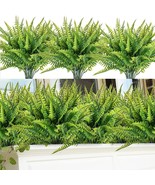 Cukyuk 12 Bundles Of Artificial Outdoor Plants, Greenery, Faux Boston Fern - £25.12 GBP