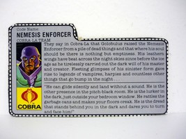 GI Joe Nemesis Enforcer File Card Vintage Action Figure Accessory Part 1987 - $5.93