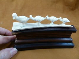 (DUCK-7) four Ducks ducklings shed ANTLER figurine Bali detailed carving... - £46.73 GBP