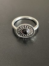 Vintage Onyx Stone Silver Plated Woman Ring Size 6 - $6.93