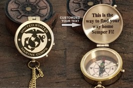 Personalized Gift for United States Marine Corps | U.S Marine Brass Compass Gift - £24.89 GBP