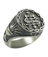 Jesuit Sterling Silver Men's Ring The Holy Name of Jesus IHS - $139.50