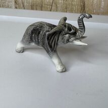 Vintage Gray Ceramic Elephant Figurine Japan Trunk Up Lucky Decor Collec... - $334.79 MXN