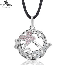 18mm Pregnancy Bola Ball Pink Crystal Lotus Flower Perfume Diffuser Lockets Cage - £16.49 GBP