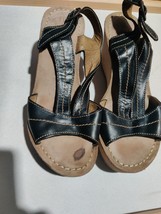 Fly London  Womens Ladies Leather Wedge Sandals Dark BrownSize UK 7 (EU 40) - £21.07 GBP