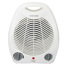 Vie Air 1500W Portable 2 Settings White Office Fan Heater with Adjustabl... - $52.93
