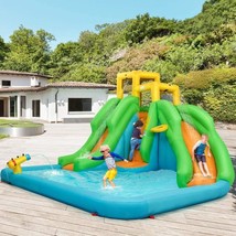 Inflatable Water Park Bounce House With Climbing Wall Blower - £436.14 GBP