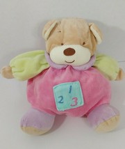 Ellis Plush Image rattle Baby Toy Plush Teddy Bear Round tan 1 2 3 pink purple - £15.50 GBP