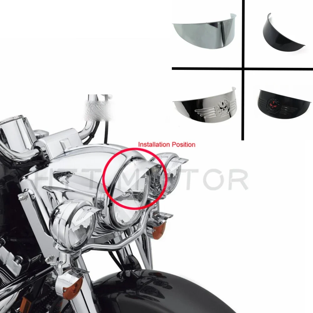Free Shipping Motorcycle Parts Gear Skull Black 7&quot; Headlight Visor Heavy Duty - £27.39 GBP+