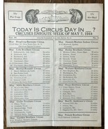 1944 CIRCUS DAY ROUTE CARD (May 7) Charlie Campbell&#39;s list of travel dates - $13.56 CAD