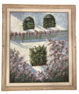 Paul Thomas Original Oil Painting Pointillist Pointillism Vine Wall Flowers - $539.22 CAD