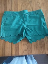 J Crew Size 14 Green Shorts Scalloped-Brand New-SHIPS N 24 HOURS - $39.48