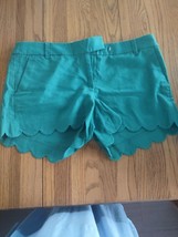 J Crew Size 14 Green Shorts Scalloped-Brand New-SHIPS N 24 HOURS - £31.66 GBP