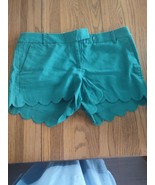 J Crew Womens Size 14 Green Shorts Scalloped-Brand New-SHIPS N 24 HOURS - €42,57 EUR