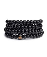 Stretch Wrap Mala Bracelet 108 6mm Buddha Bead Black Wood Buddhist Praye... - $91.13 MXN