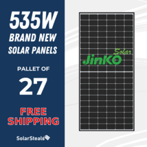 27x New Jinko Solar Tiger Pro 72HC-TV JKM535M-72HL4-TV 535W Mono 535 Wat... - $5,400.00