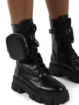 Women Boots New Winter Fashion Pocket Boots Mid Heels Platform Designer Bag Spor - £41.83 GBP
