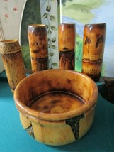 Tom Evans Wood Hand Carved Art Craft Bowl Vases Pick One - £17.04 GBP+
