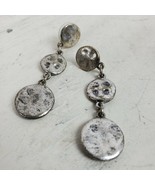 Vintage Chico&#39;s Dangle Earrings Silver Tone 2 Inch Drop - $18.51