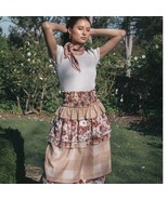 New AMBRA MADDALENA Guinivera Tiered Midi Skirt $200 US 4 Checks &amp; Florals - $98.47 CAD