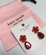 NWT Kate Spade New York Blushing Blooms Flower Drop Earrings w/ KS Dust ... - £33.57 GBP