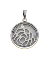 Floating Rose Charm Locket Necklace Womens Stainless Steel Jewelry Mothe... - £15.79 GBP