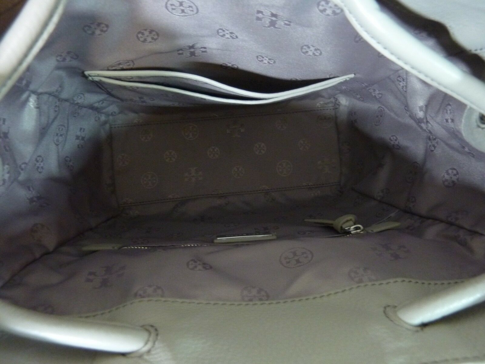 NWT Tory Burch French Gray Leather Britten Backpack + Wallet  $720 Item image 10
