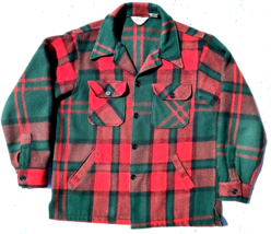 VTG Boy Scouts Of America Wool Large Jacket Pedro Red Plaid Hunting Coat 1960s - £313.28 GBP