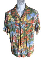 Tommy Hilfiger Hawaiian Shirt XL Hula Girls Signature Spell out Tiki Tropical - £17.83 GBP
