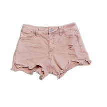 Time and Tru Denim Jean Shorts ~ Sz 4 ~ Tie Dye Pink ~ High Rise ~ 3&quot; Inseam - £13.54 GBP