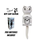 WHITE LADY KIT CAT CLOCK 15.5" Free Battery MADE IN USA Official Kit-Cat... - $69.99
