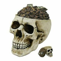 Day of The Dead Gold Coins Dollar Bills Grinning Skull Decorative Stash Box - £30.53 GBP